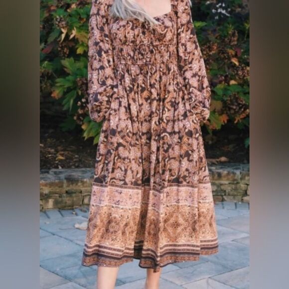 Olivaceous - midi dress size L multicolor 100% rayon - Picture 1 of 9